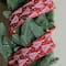 Cranberry Red and White Trees Burlap Wired Christmas Craft Ribbon 2.5" x 10 Yards